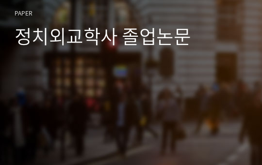 정치외교학사 졸업논문