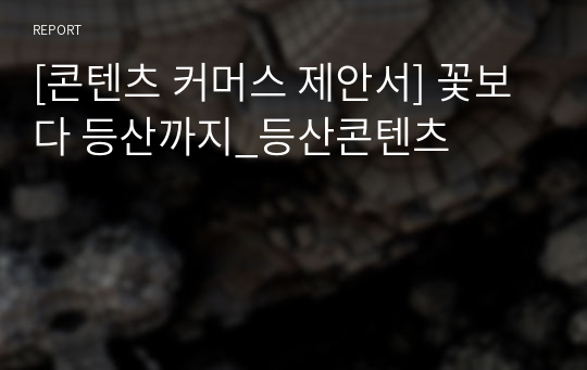 [콘텐츠 커머스 제안서] 꽃보다 등산까지_등산콘텐츠