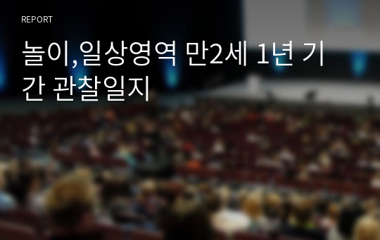 놀이,일상영역 만2세 1년 기간 관찰일지