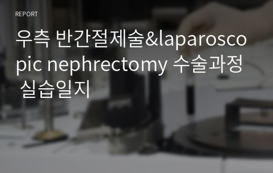 우측 반간절제술&amp;laparoscopic nephrectomy 수술과정 실습일지