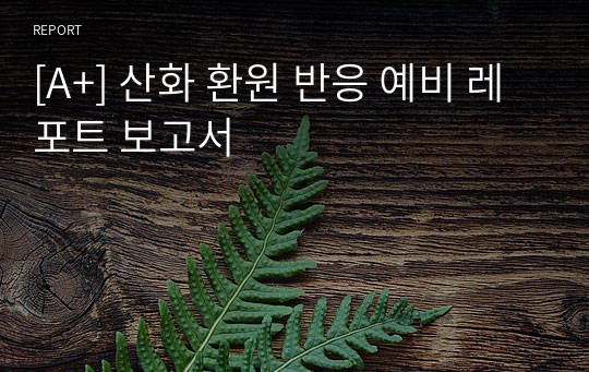 [A+] 산화 환원 반응 예비 레포트 보고서