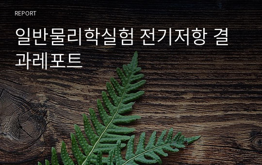 일반물리학실험 전기저항 결과레포트