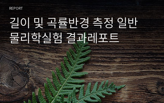 길이 및 곡률반경 측정 일반물리학실험 결과레포트