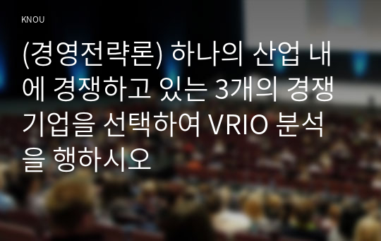 (경영전략론) 하나의 산업 내에 경쟁하고 있는 3개의 경쟁기업을 선택하여 VRIO 분석을 행하시오