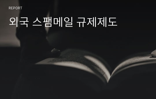 외국 스팸메일 규제제도