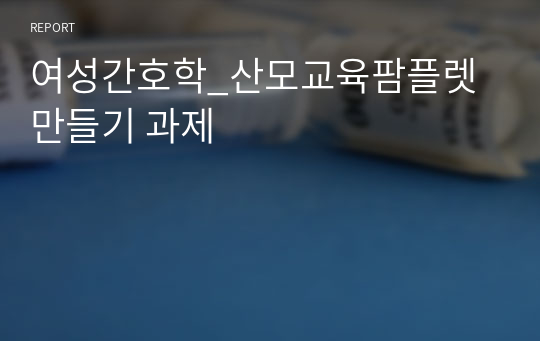 여성간호학_산모교육팜플렛만들기 과제