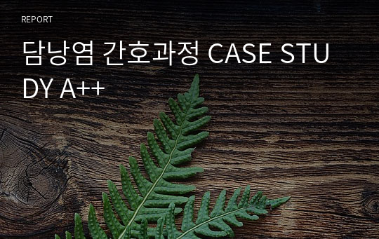 담낭염 간호과정 CASE STUDY A++