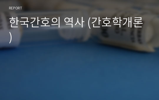 한국간호의 역사 (간호학개론)