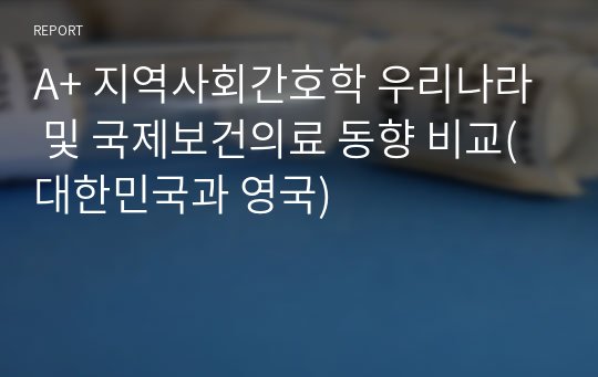 A+ 지역사회간호학 우리나라 및 국제보건의료 동향 비교(대한민국과 영국)