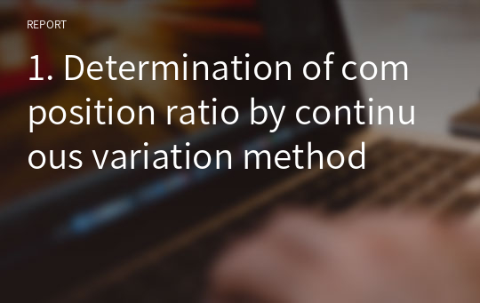 1. Determination of composition ratio by continuous variation method
