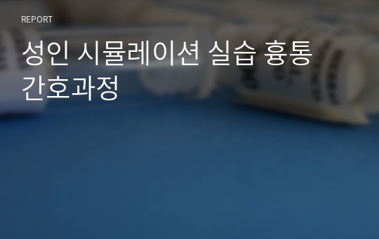 성인 시뮬레이션 실습 흉통 간호과정