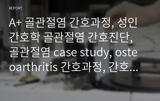 A+ 골관절염 간호과정, 성인간호학 골관절염 간호진단, 골관절염 case study, osteoarthritis 간호과정, 간호진단5개, 간호과정3