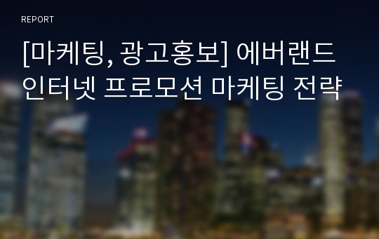 [마케팅, 광고홍보] 에버랜드 인터넷 프로모션 마케팅 전략