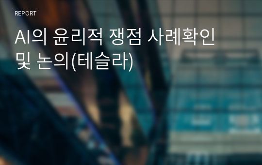 AI의 윤리적 쟁점 사례확인 및 논의(테슬라)