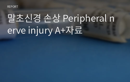 말초신경 손상 Peripheral nerve injury A+자료