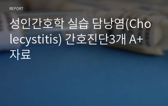 성인간호학 실습 담낭염(Cholecystitis) 간호진단3개 A+ 자료