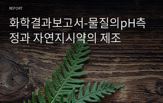 화학결과보고서-물질의pH측정과 자연지시약의 제조