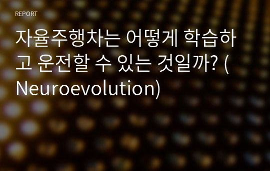 자율주행차는 어떻게 학습하고 운전할 수 있는 것일까? (Neuroevolution)