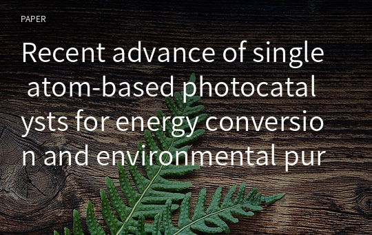 Recent advance of single atom‑based photocatalysts for energy conversion and environmental purification