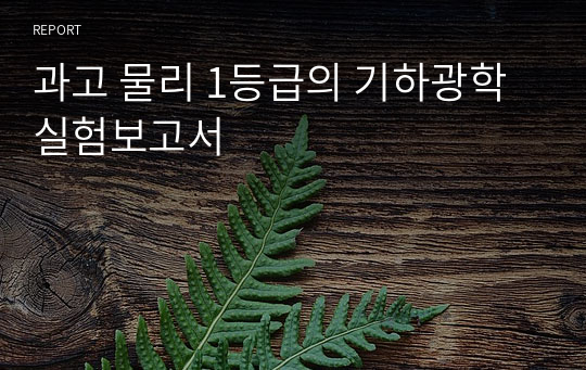 과고 물리 1등급의 기하광학 실험보고서