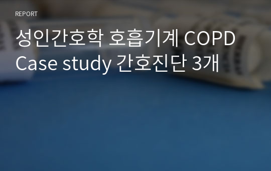 성인간호학 호흡기계 COPD Case study 간호진단 3개