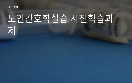 노인간호학실습 사전학습과제