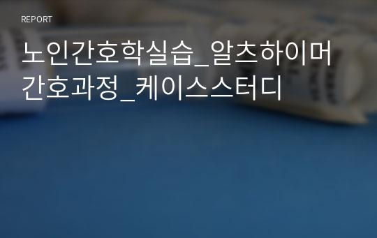 노인간호학실습_알츠하이머 간호과정_케이스스터디