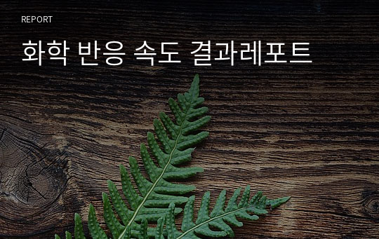 화학 반응 속도 결과레포트