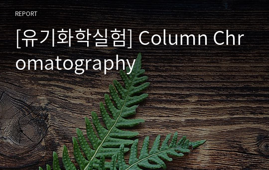 [유기화학실험] Column Chromatography