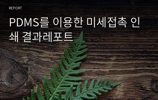 PDMS를 이용한 미세접촉 인쇄 결과레포트