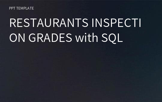 RESTAURANTS INSPECTION GRADES with SQL