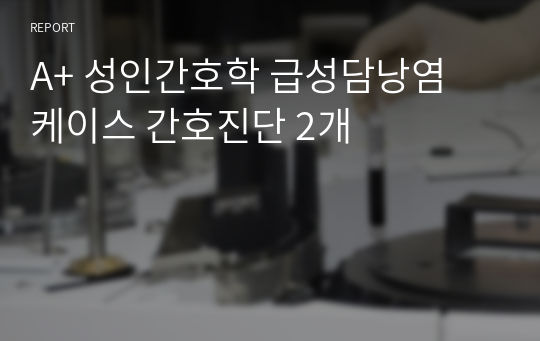 A+ 성인간호학 급성담낭염 케이스 간호진단 2개