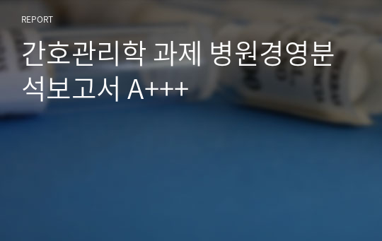 간호관리학 과제 병원경영분석보고서 A+++