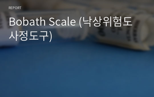 Bobath Scale (낙상위험도 사정도구)