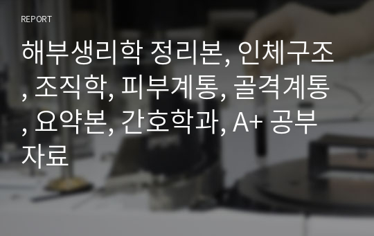 해부생리학 정리본, 인체구조, 조직학, 피부계통, 골격계통, 요약본, 간호학과, A+ 공부자료