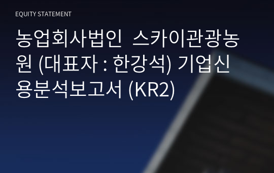 농업회사법인  스카이관광농원 기업신용분석보고서 (KR2)