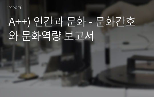 A++) 인간과 문화 - 문화간호와 문화역량 보고서