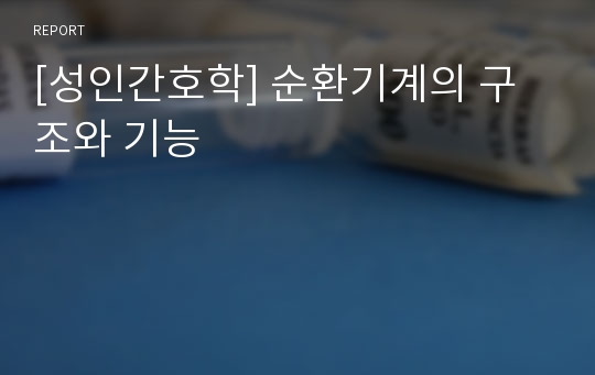 [성인간호학] 순환기계의 구조와 기능