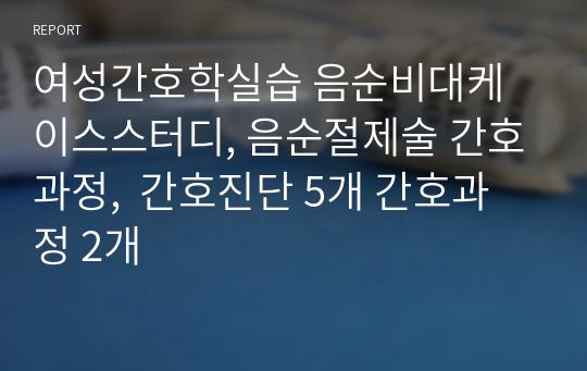 여성간호학실습 음순비대케이스스터디, 음순절제술 간호과정,  간호진단 5개 간호과정 2개