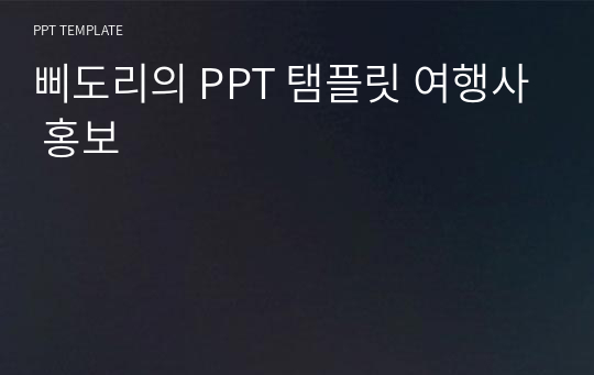 삐도리의 PPT 탬플릿 여행사 홍보