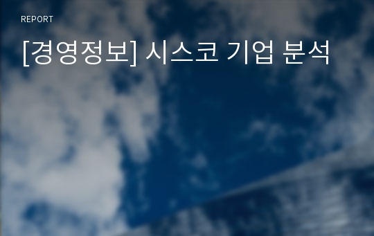 [경영정보] 시스코 기업 분석