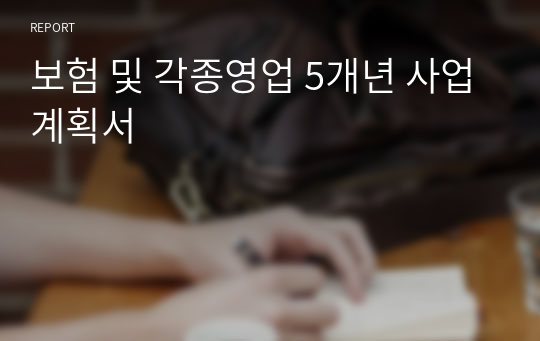 보험 및 각종영업 5개년 사업계획서