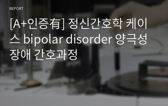 [A+인증有] 정신간호학 케이스 bipolar disorder 양극성장애 간호과정