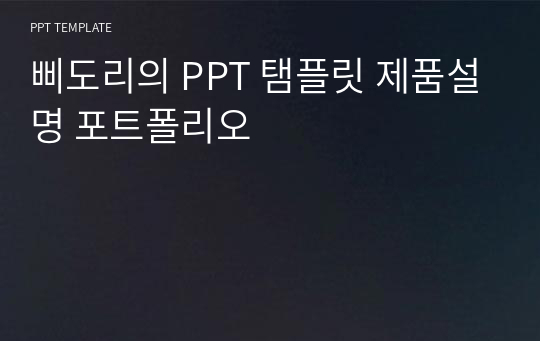 삐도리의 PPT 탬플릿 제품설명 포트폴리오