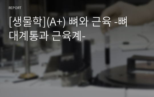 [생물학](A+) 뼈와 근육 -뼈대계통과 근육계-