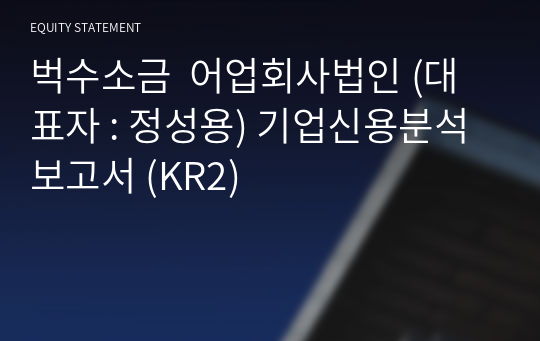 벅수소금  어업회사법인 기업신용분석보고서 (KR2)