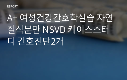 A+ 여성건강간호학실습 자연질식분만 NSVD 케이스스터디 간호진단2개