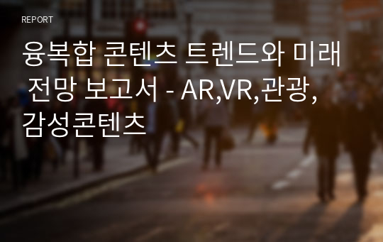 융복합 콘텐츠 트렌드와 미래 전망 보고서 - AR,VR,관광,감성콘텐츠