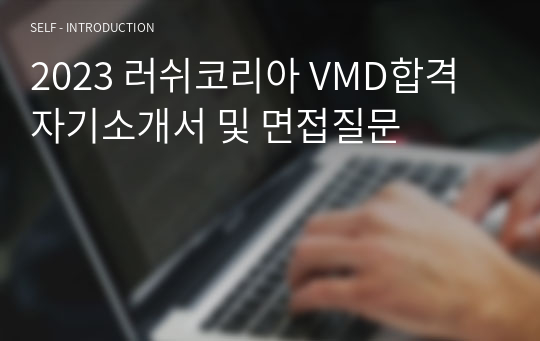 2023 러쉬코리아 VMD합격 자기소개서 및 면접질문