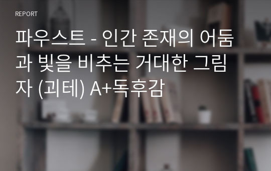 파우스트 - 인간 존재의 어둠과 빛을 비추는 거대한 그림자 (괴테) A+독후감